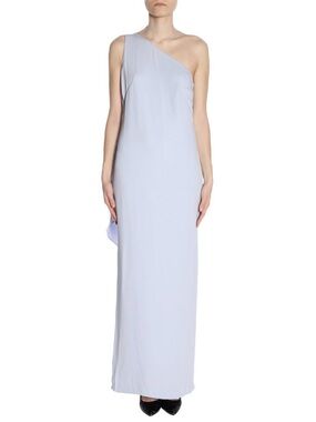 Lauren Ralph Lauren One-Shoulder Pale Blue Column Gown